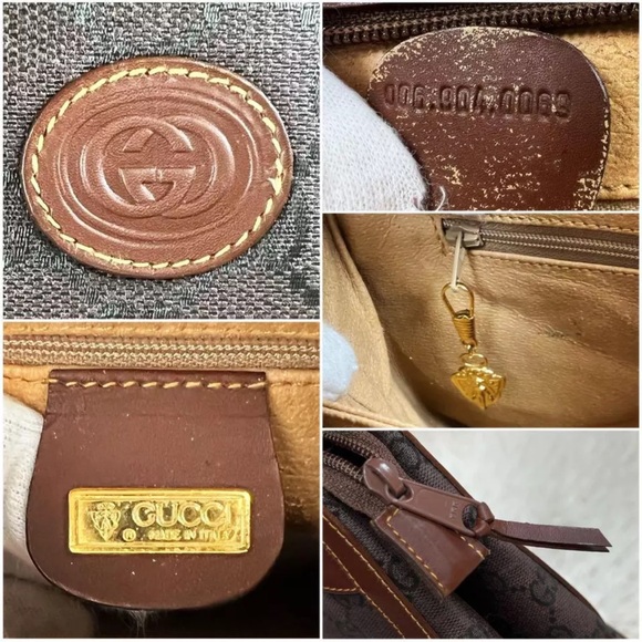 Authentic Gucci Second Bag GG Canvas Leather Brown - Picture 9 of 13